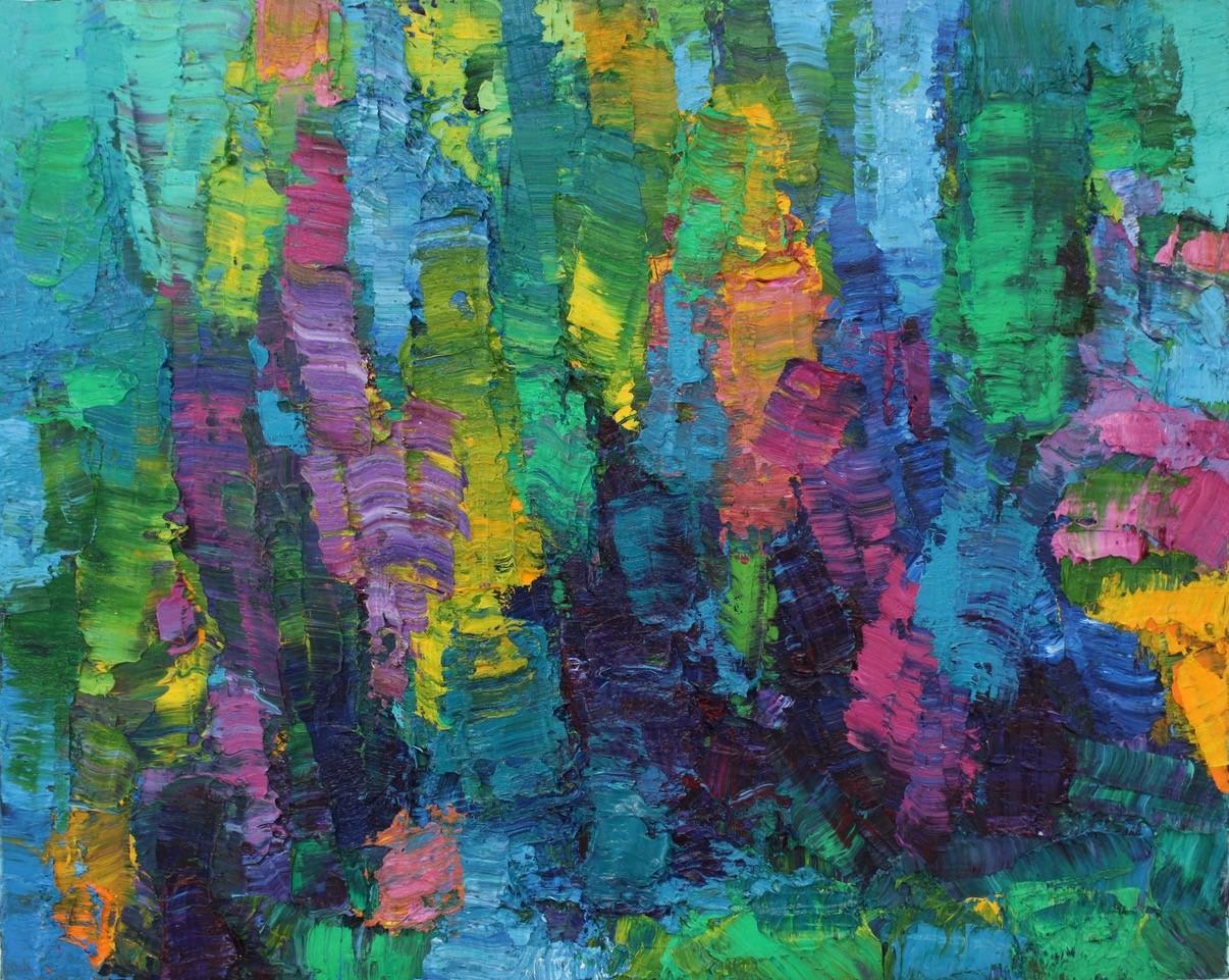 John Barkley Abstract Painting – Parade der Farben