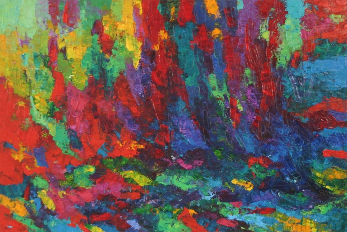 John Barkley Abstract Painting - Towards an Embrace