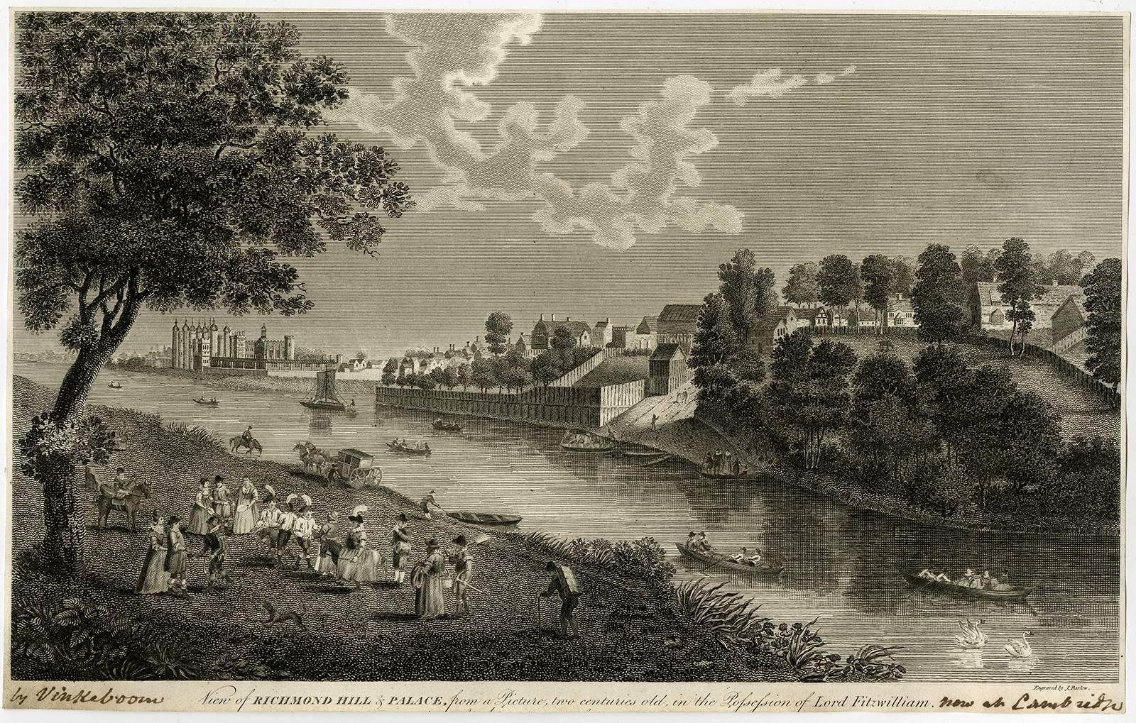 John Barlow Landscape Print - View of Richmond Hill & Palace [..].