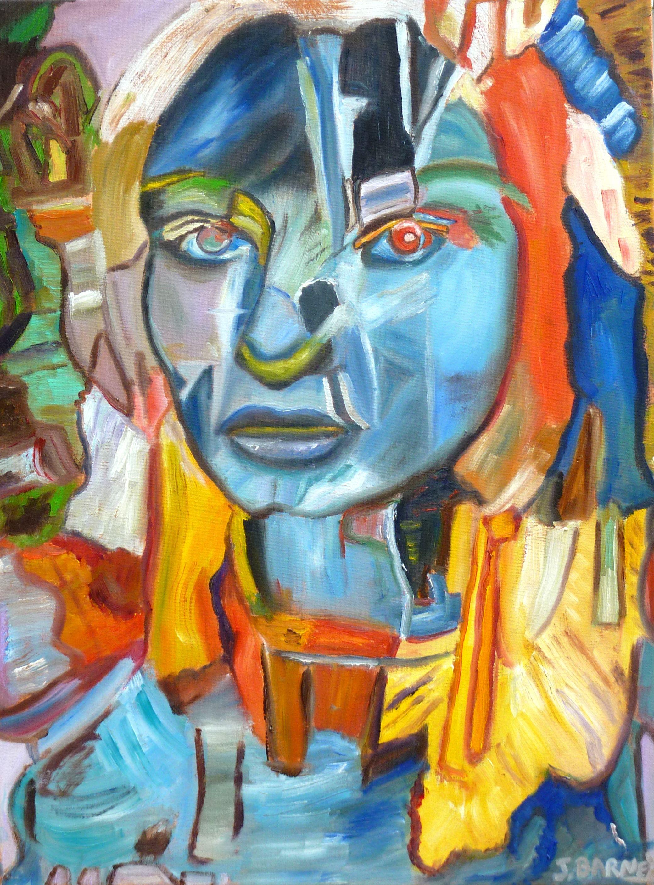 John Barney Abstract Painting - Blue Mystery, Painting, Oil on Canvas