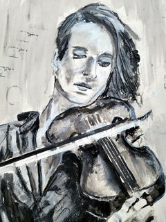 Violin Fantasy, Painting, Acrylic on Paper