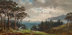 John Barrett (1822-1893) - Framed Oil, Figures Before a Coastal Landscape