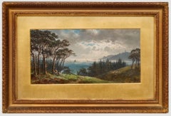 John Barrett (1822-1893) - Huile encadrée, figures devant un paysage côtier