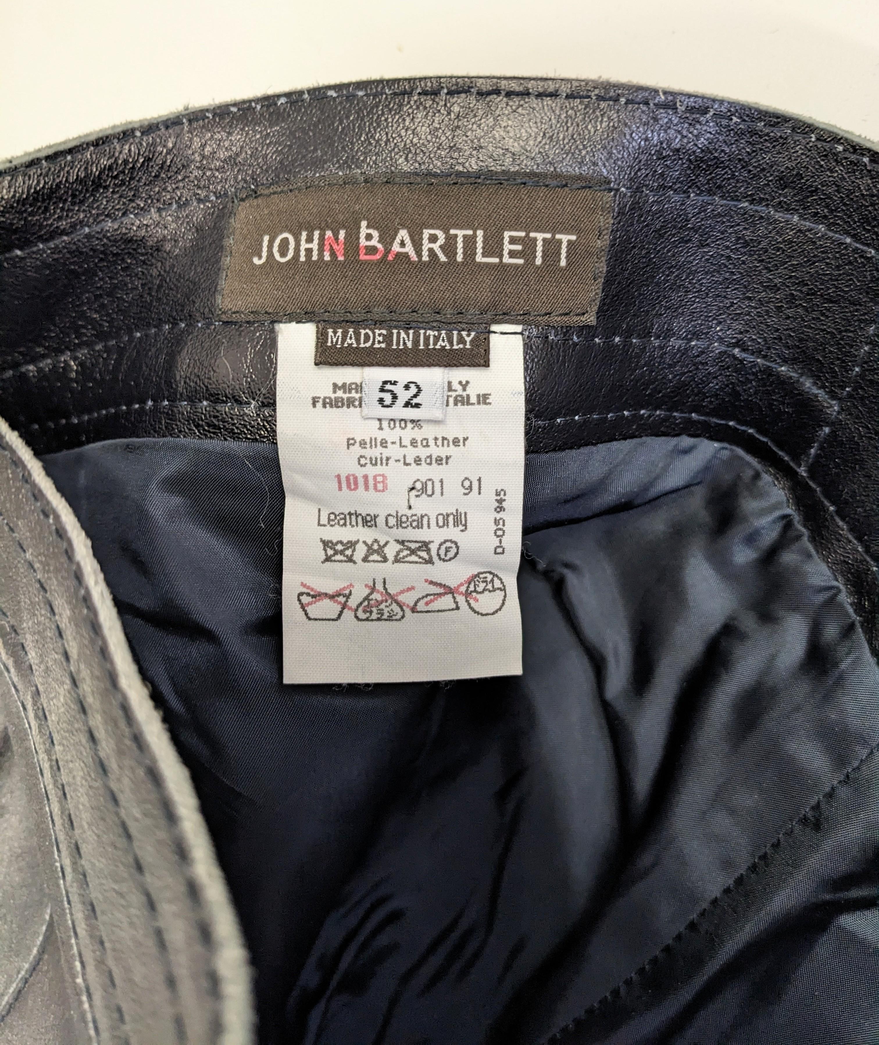 John Bartlett Deep Eggplant Leather Jeans For Sale 8