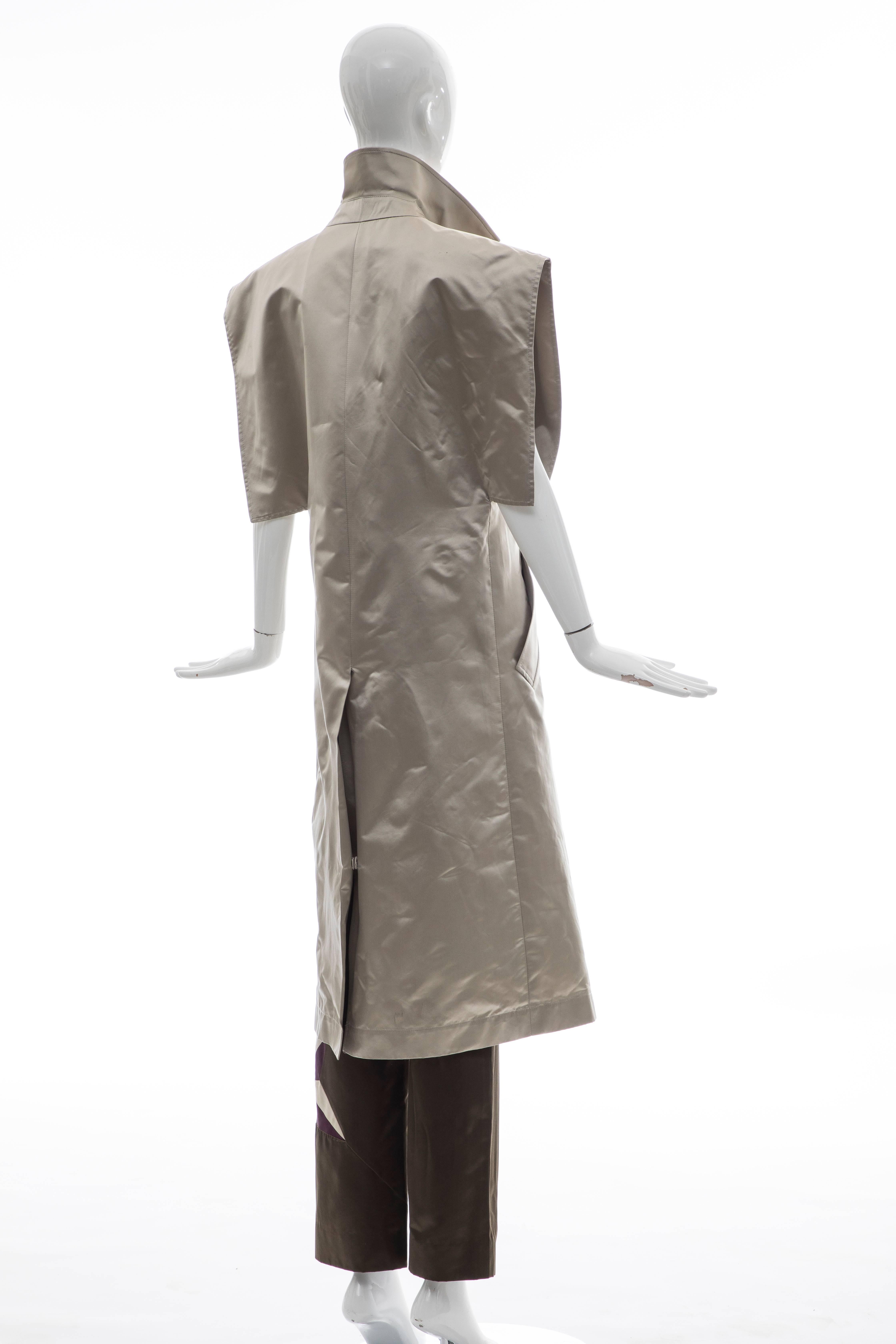 John Bartlett Pewter Slik Chameuse Belted Kimono Jacket Pant Ensemble, Spring 01 For Sale 3