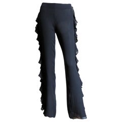 John Bartlett - Pantalon en soie avec volants sur les côtés