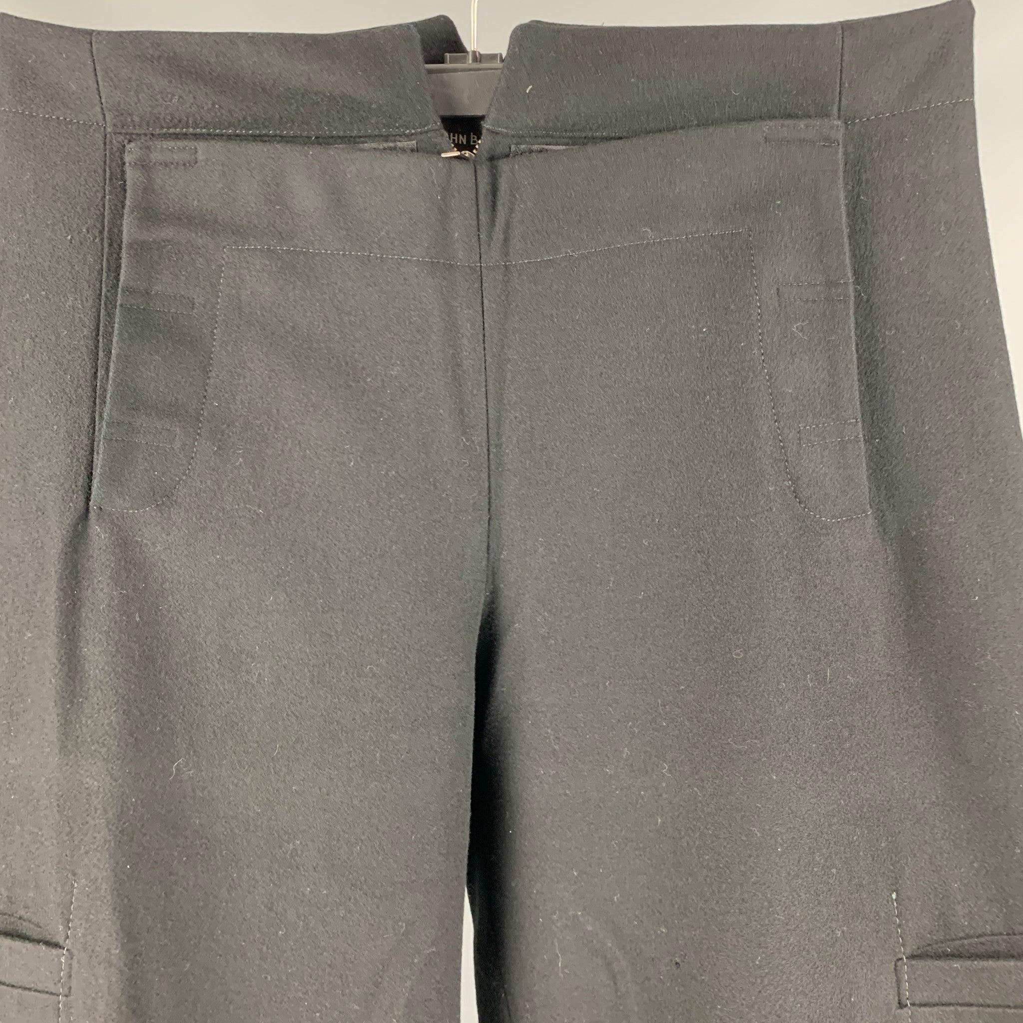 JOHN BARTLETT Size 32 Black Wool  Polyamide Cargo Casual Pants In Excellent Condition For Sale In San Francisco, CA
