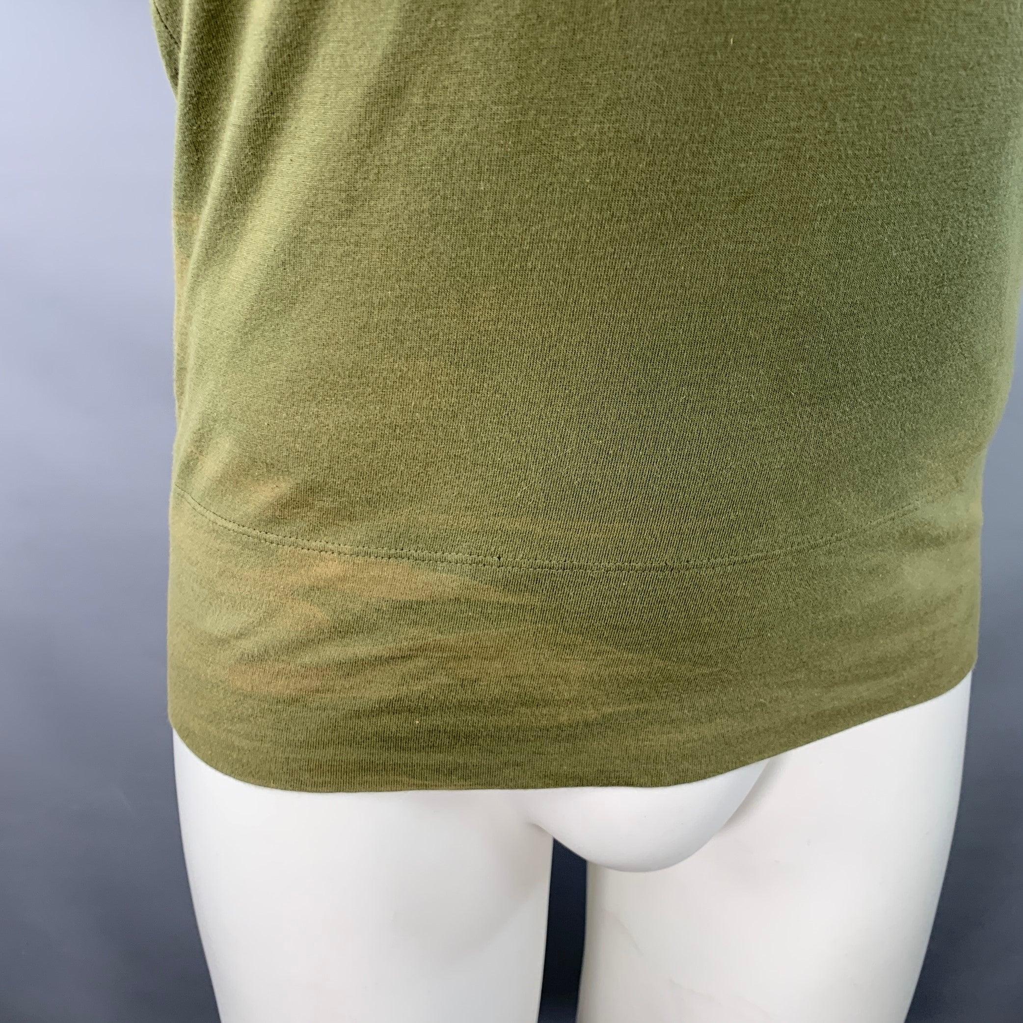 JOHN BARTLETT T-Shirt mit Rundhalsausschnitt, Größe 38, grün, oliv, Baumwolle im Angebot 2