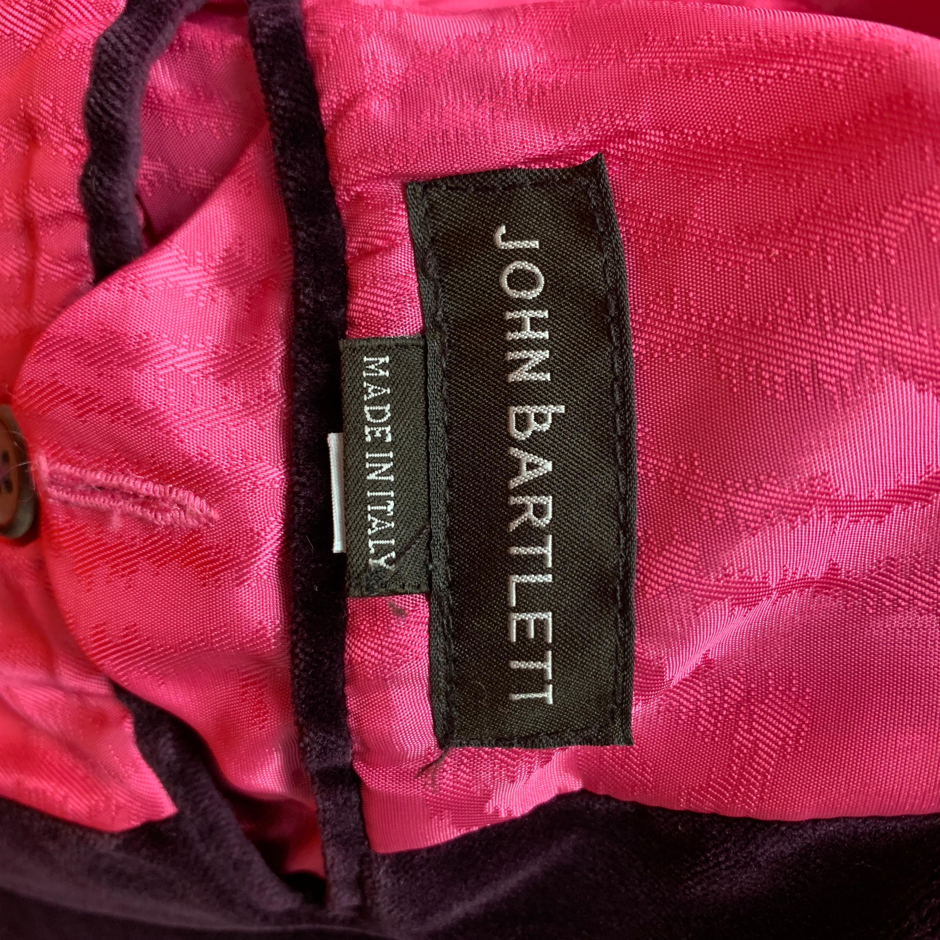 JOHN BARTLETT Size 42 Purple Stitched Cotton Notch Lapel Sport Coat 3