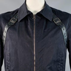 JOHN BARTLETT Größe 44 Schwarz Baumwollmischung Twill Harness Zip Up Jacke