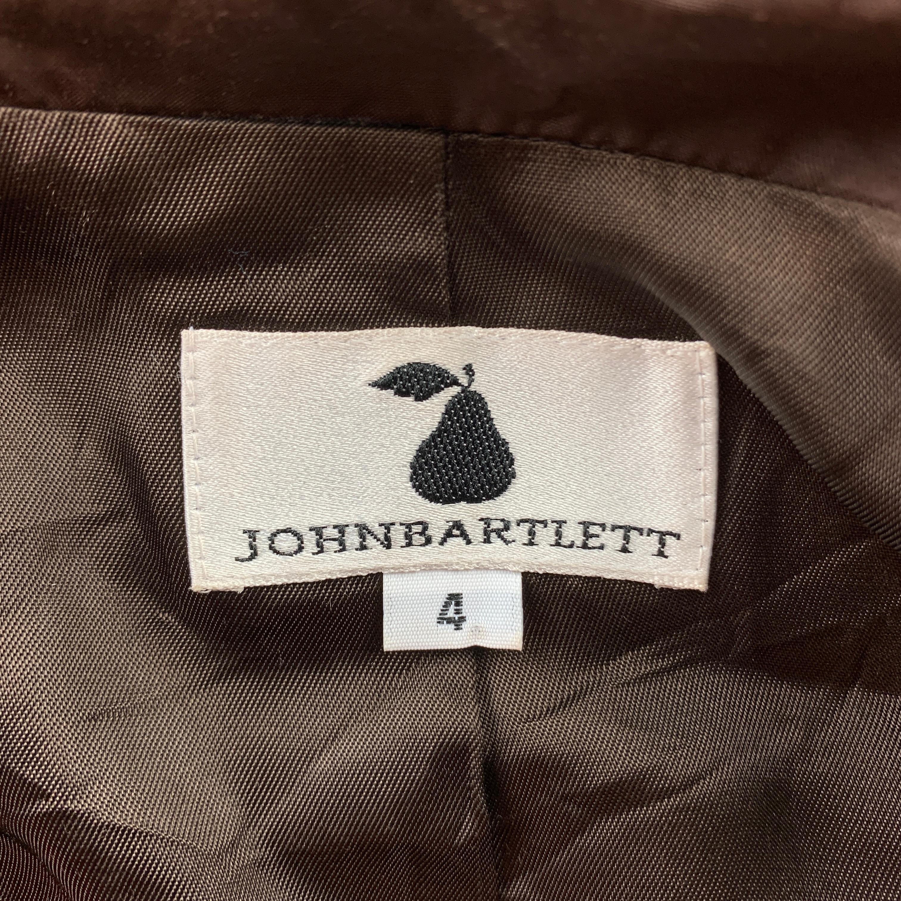 JOHN BARTLETT Size L Brown Cotton / Nylon Zip Up Jacket In Good Condition In San Francisco, CA