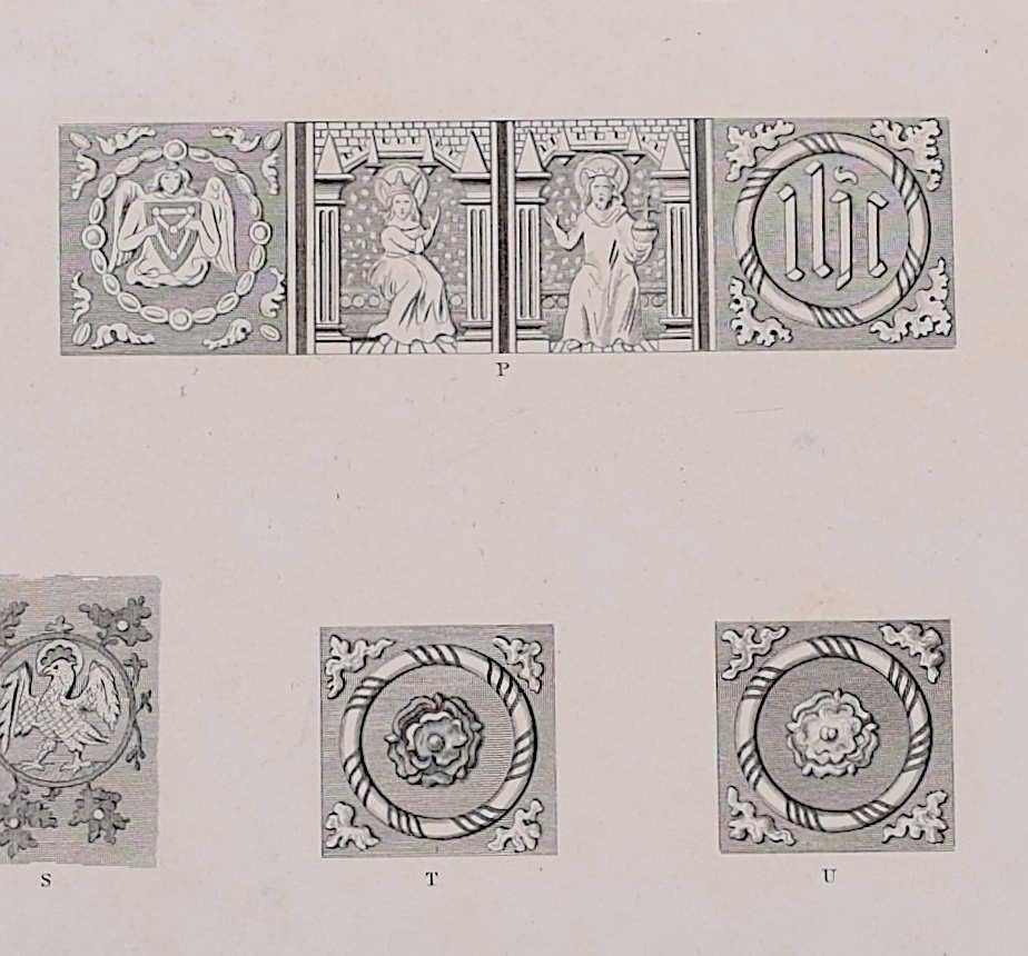 Architectural Details of St Albans Cathedral (1810), engraving by James Basire - Realist Print by John Basire