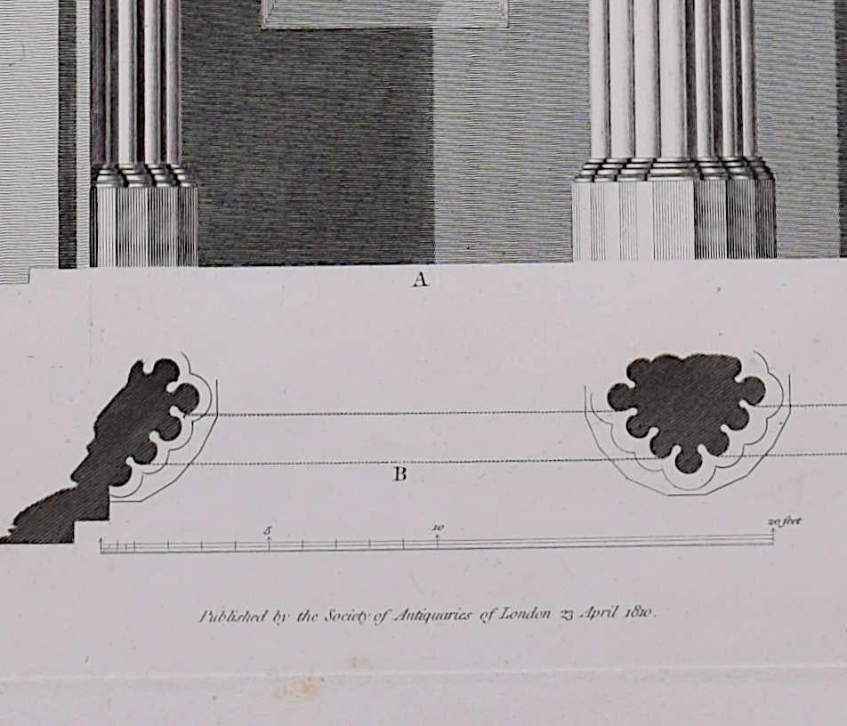 James Basire & John Carter
Architectural details of St Albans Cathedral  
Engraving 
62 x 46 cm 

This engraving was originally published by the Society of Antiquaries of London, an organisation dedicated to studying and preserving historical