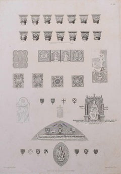 Architectural Details of St Albans Cathedral (1810), engraving by James Basire