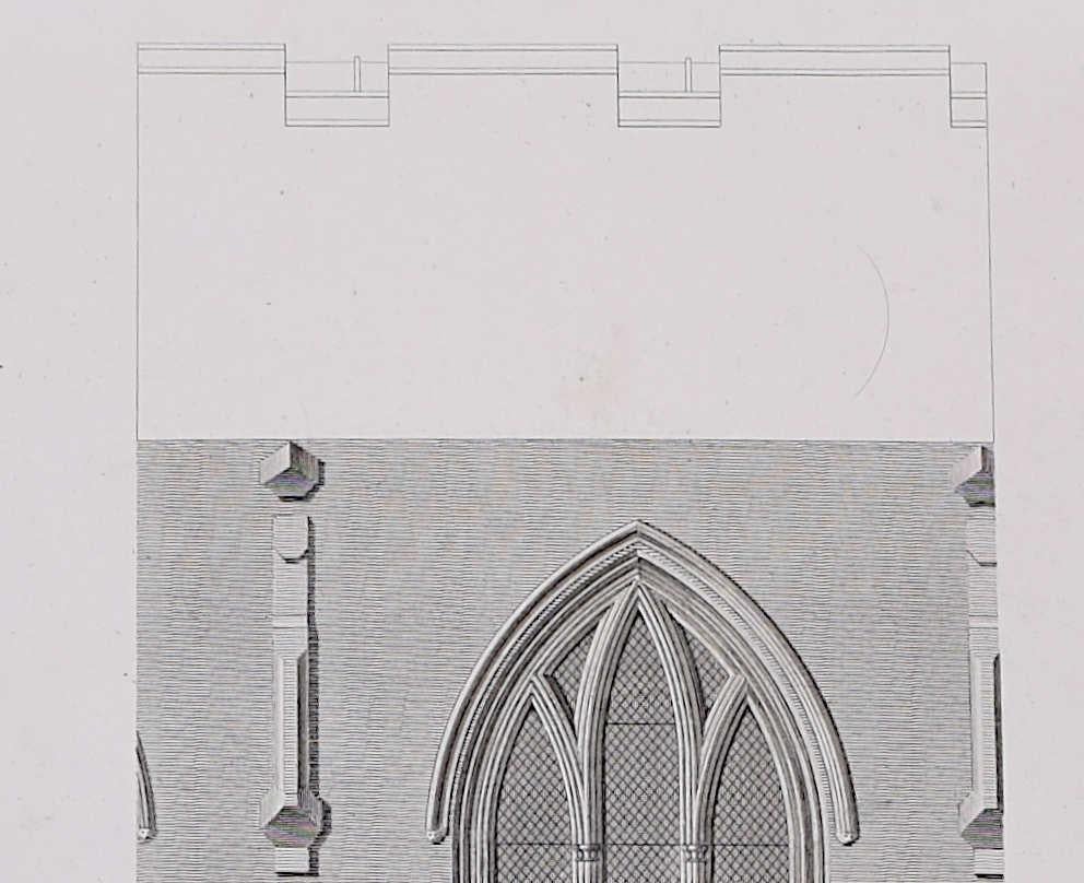 Design fragments of St Albans Cathedral (1810), engraving by James Basire - Print by John Basire