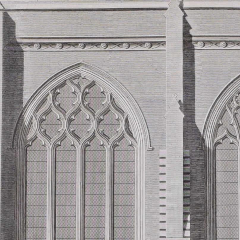 Designfragment der Kathedrale von St. Albans (1810), Gravur von James Basire – Print von John Basire