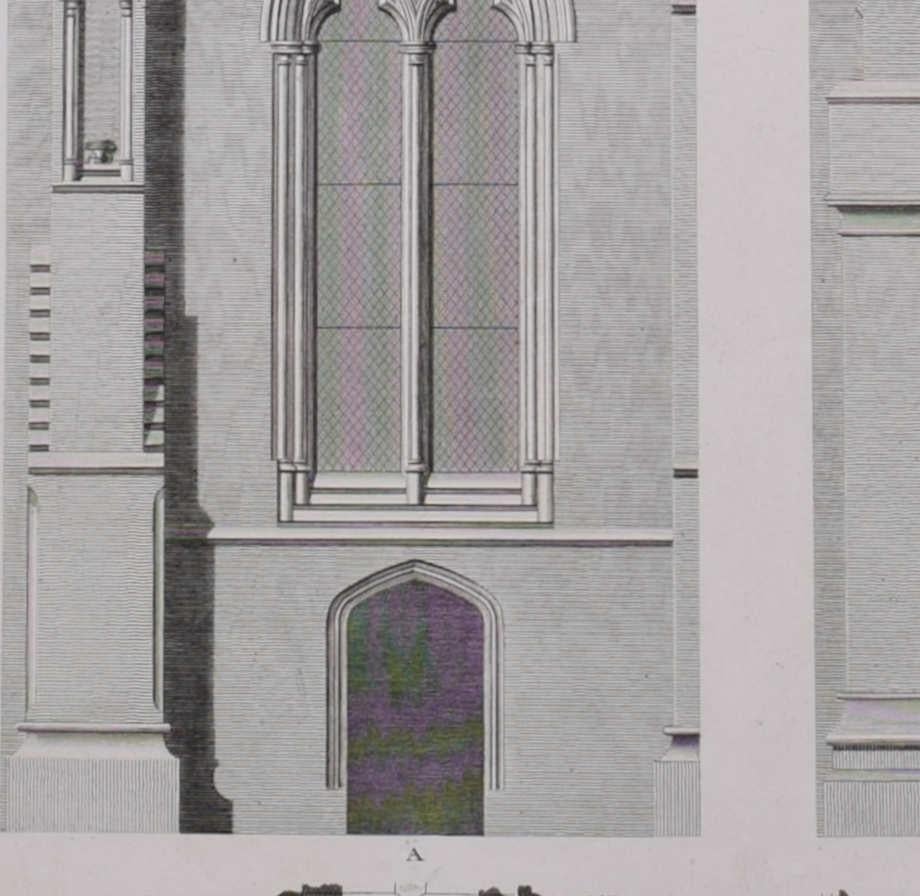 Designfragment der Kathedrale von St. Albans (1810), Gravur von James Basire (Grau), Landscape Print, von John Basire