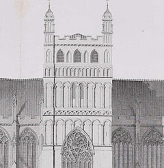 Vista arquitectónica de la catedral de Exeter (1797), grabado de James Basire