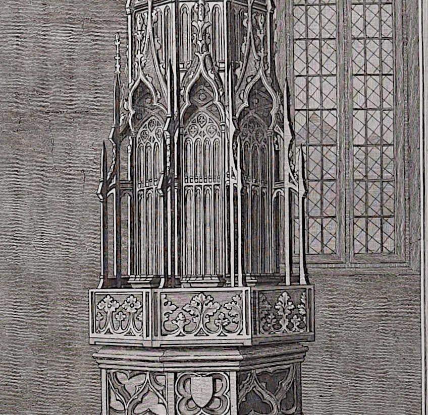 Fonts in Suffolk (1792), engraving by James Basire - Realist Print by John Basire