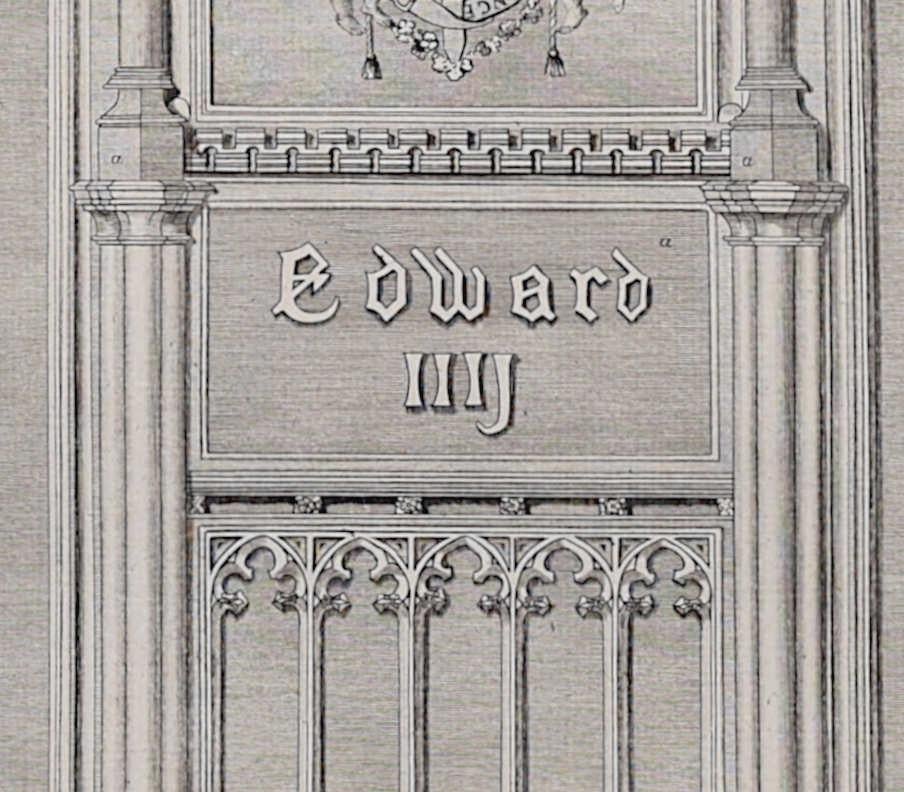 Monument of King Edward IV, Windsor (1790), engraving by James Basire - Realist Print by John Basire