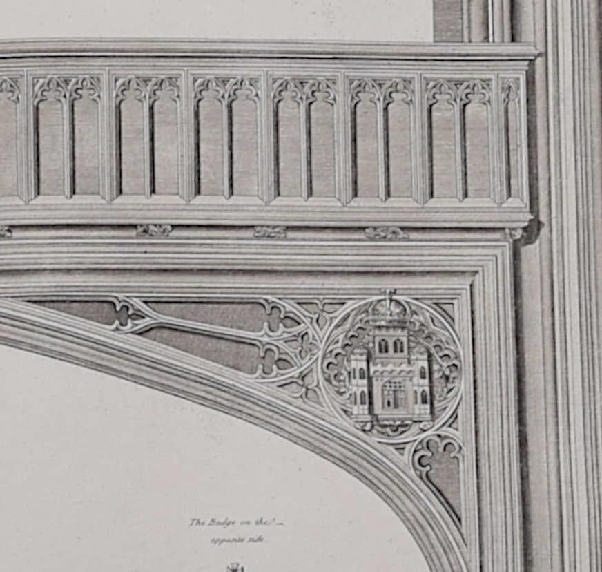 James Basire & Henry Emlyn 
Plan and Elevation of the Rood Loft in St George's Chapel at Windsor
Engraving 
47 x 55 cm 

This engraving was originally published by the Society of Antiquaries of London, an organisation dedicated to studying and
