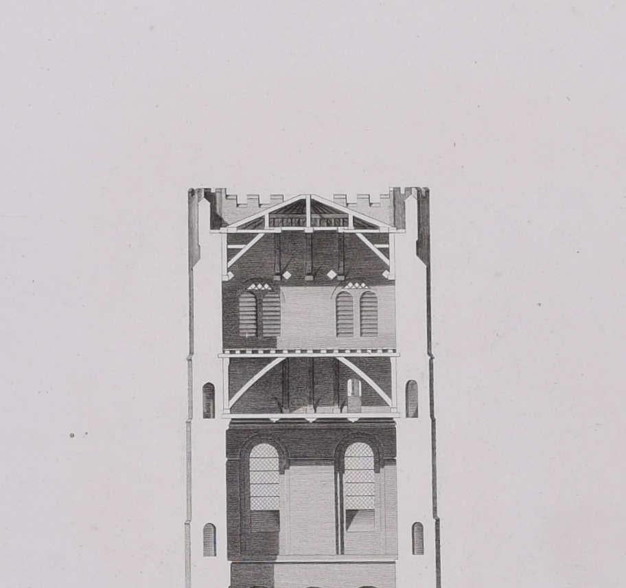St Albans Cathedral (1810), engraving by James Basire - Print by John Basire