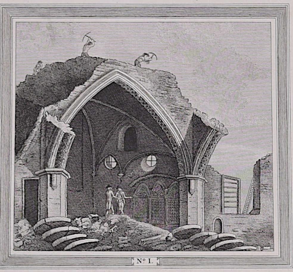 The Chancel of Chatham Church, Kent (1790), engraving by James Basire - Realist Print by John Basire