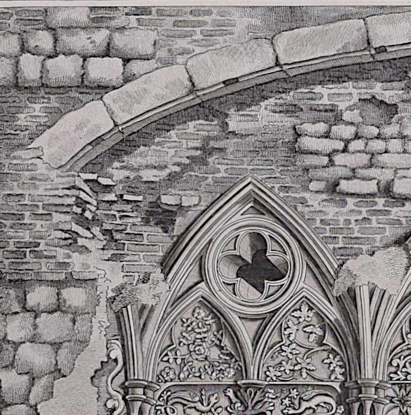 The Chancel of Chatham Church, Kent (1790), engraving by James Basire - Gray Landscape Print by John Basire