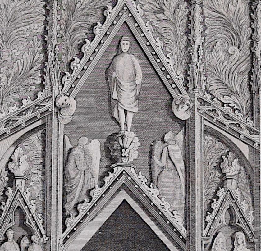 El Santo Sepulcro de Heckington en Lincoln (1795), grabado por James Basire - Print de John Basire