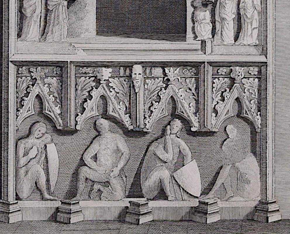 El Santo Sepulcro de Heckington en Lincoln (1795), grabado por James Basire - Print Realista de John Basire
