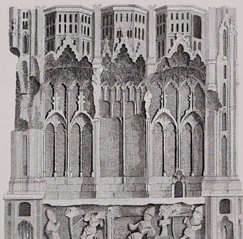 The Holy Sepulchre at Northwold in Norfolk (1795), engraving by James Basire - Print by John Basire