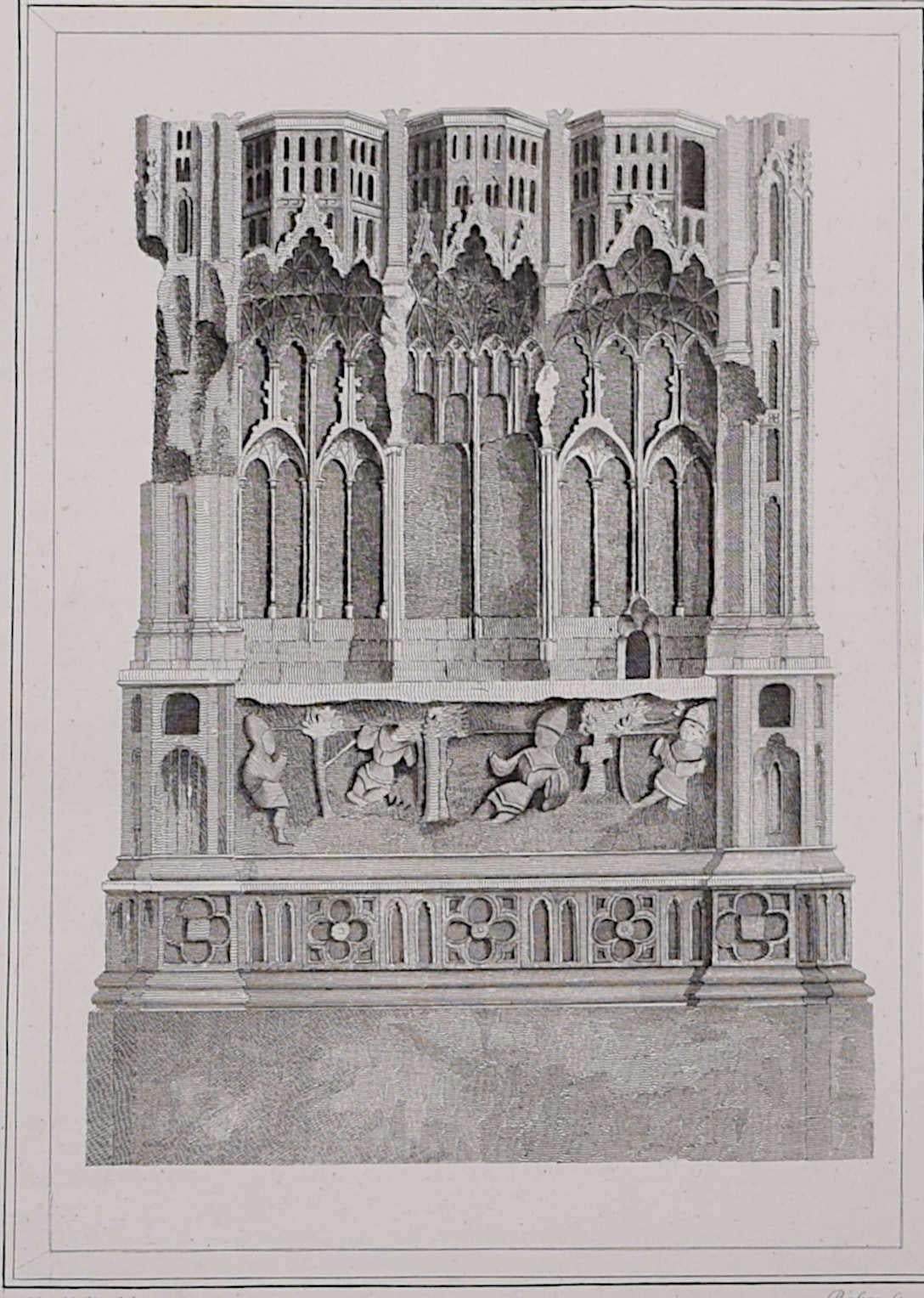 The Holy Sepulchre at Northwold in Norfolk (1795), engraving by James Basire - Realist Print by John Basire