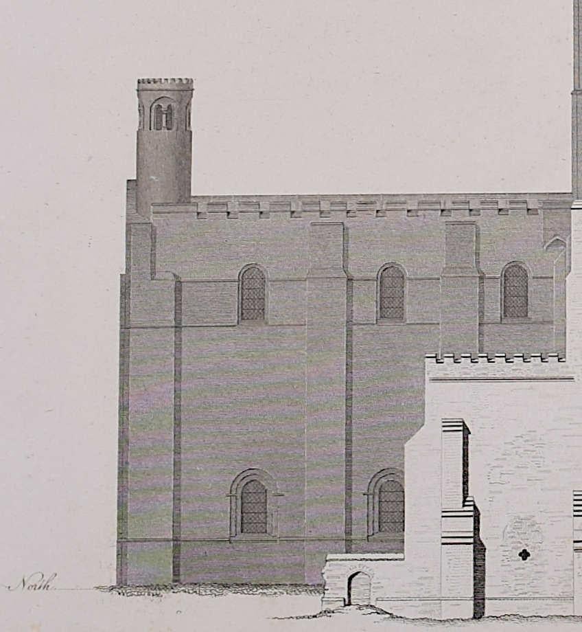 St. Albans-Kathedrale (1810), Kupferstich von James Basire (Grau), Landscape Print, von John Basire