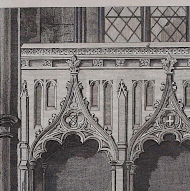 Tiltey Church, Essex & Rochester Cathedral (1790), engraving by James Basire - Realist Print by John Basire