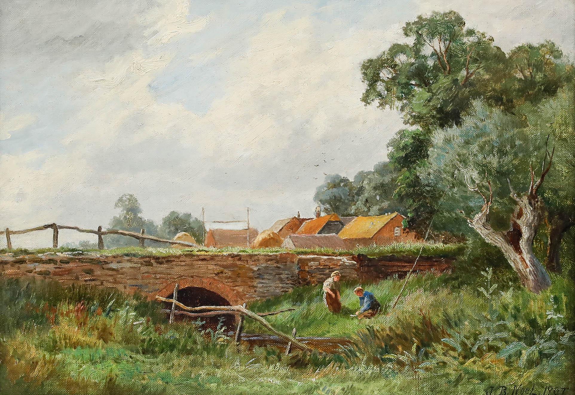 John Bates Noel (1870-1927) - Framed 1907 Oil, The Trout For Sale 1