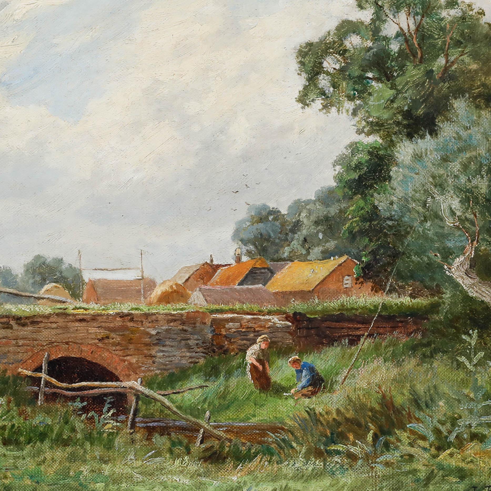 John Bates Noel (1870-1927) - Framed 1907 Oil, The Trout For Sale 4