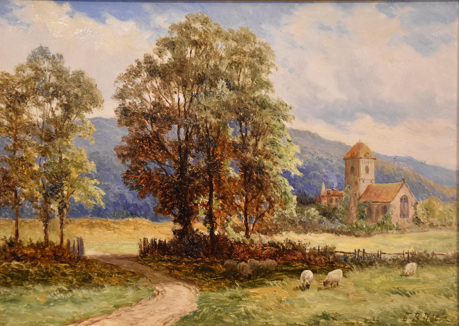 Peinture à l'huile de John Bates Noel "Un paysage rural" 1870- 1927. Noel était le fils et l'élève  de David Bates, un important peintre de Birmingham. Exposant régulier à la Royal Birmingham society et ailleurs. Huile sur carton. Signé 

Dimensions