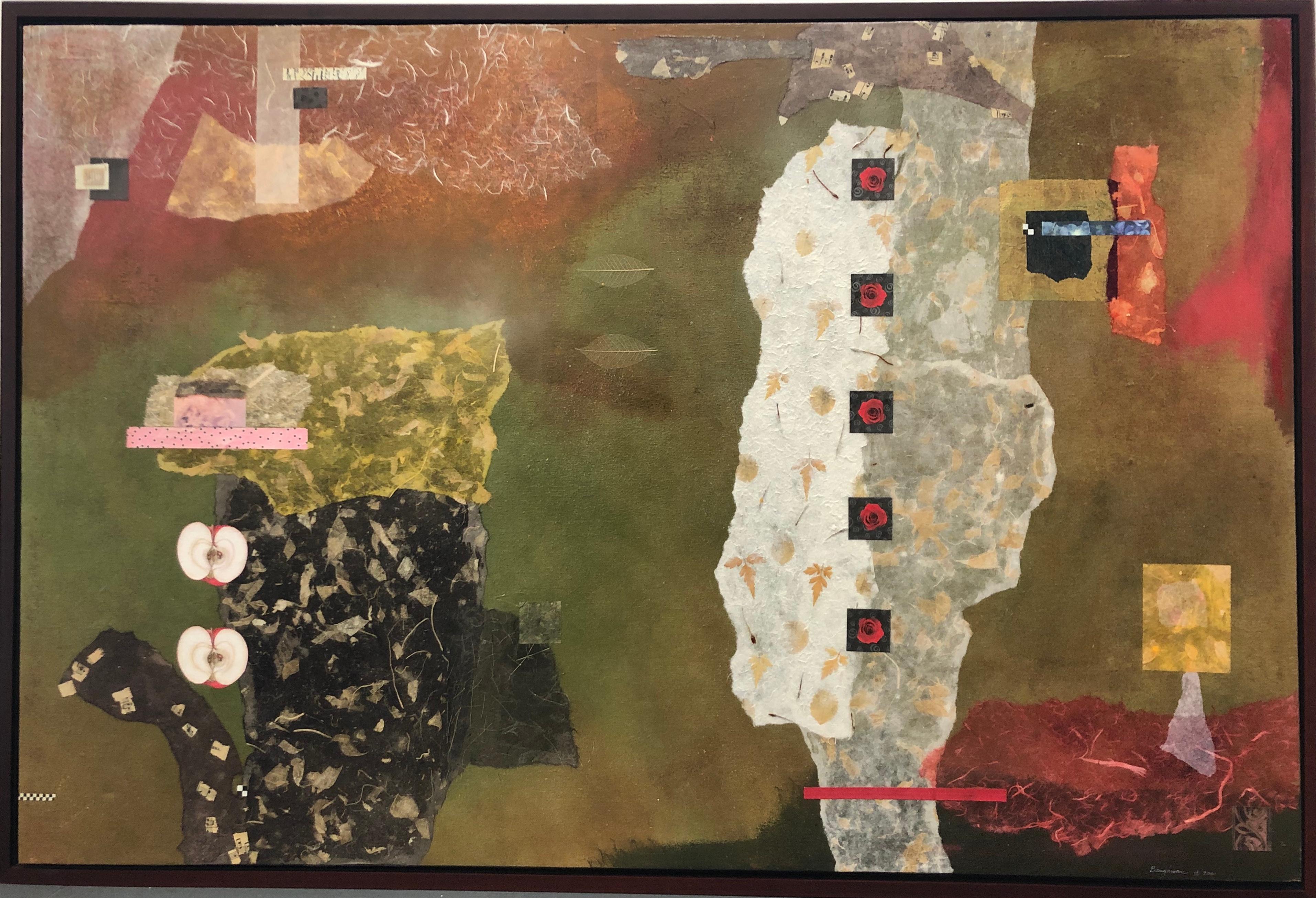  Large ​Mixed Media Abstract  Composition 
Artist signed and dated 2001.
Artist John Baughman was born in Michigan in 1947.
A selected list of Commissions and collections
Stein & Stein PC, Beverly Hills, CA., Philadelphia, PA.
Excel Sports