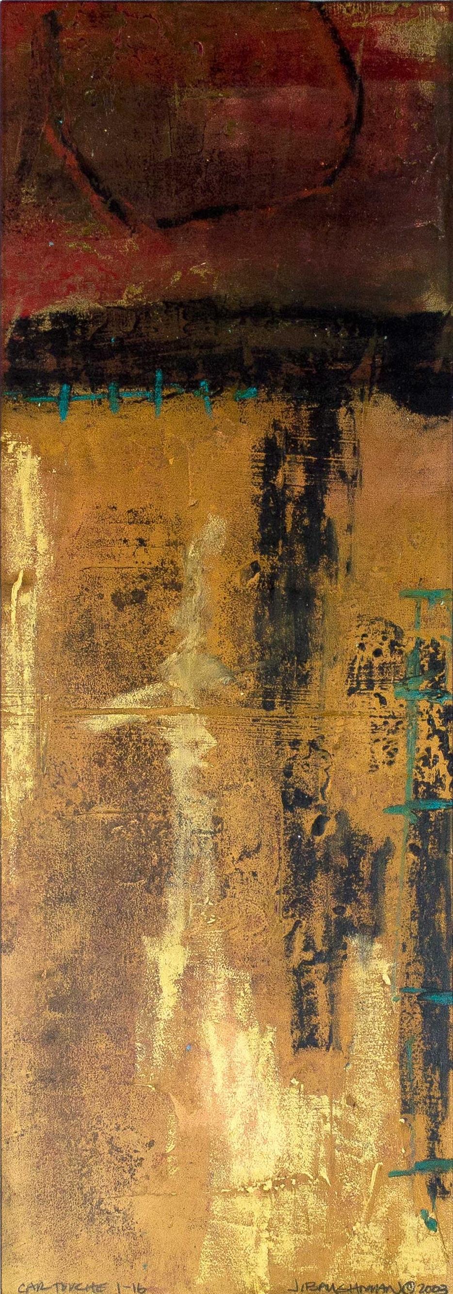 'Cartouche 1-16' Mixed Media, Signed & Dated by Artist - Painting by John Baughman