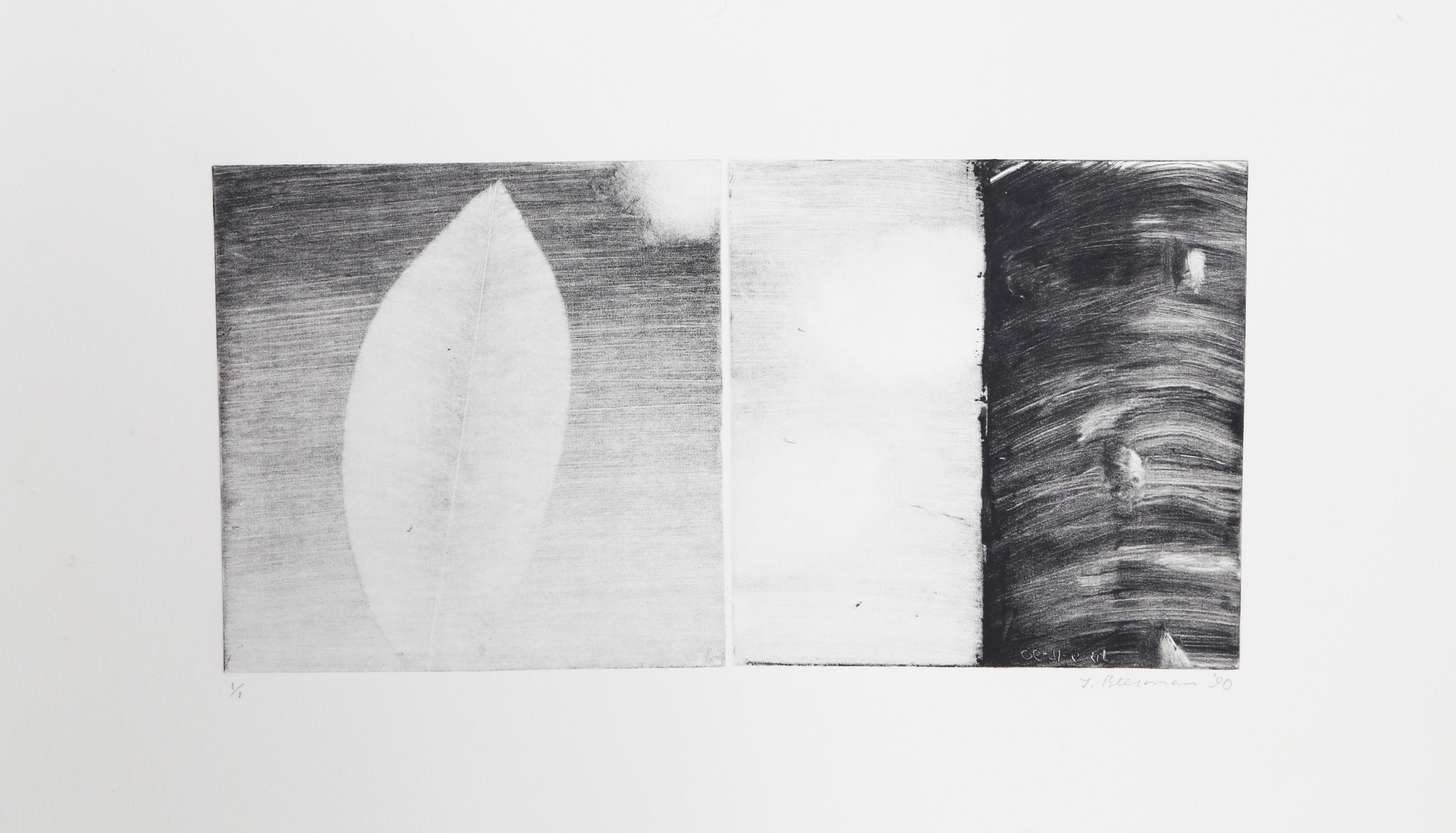 Between the Trees, Impressionist Monotype by John Beerman