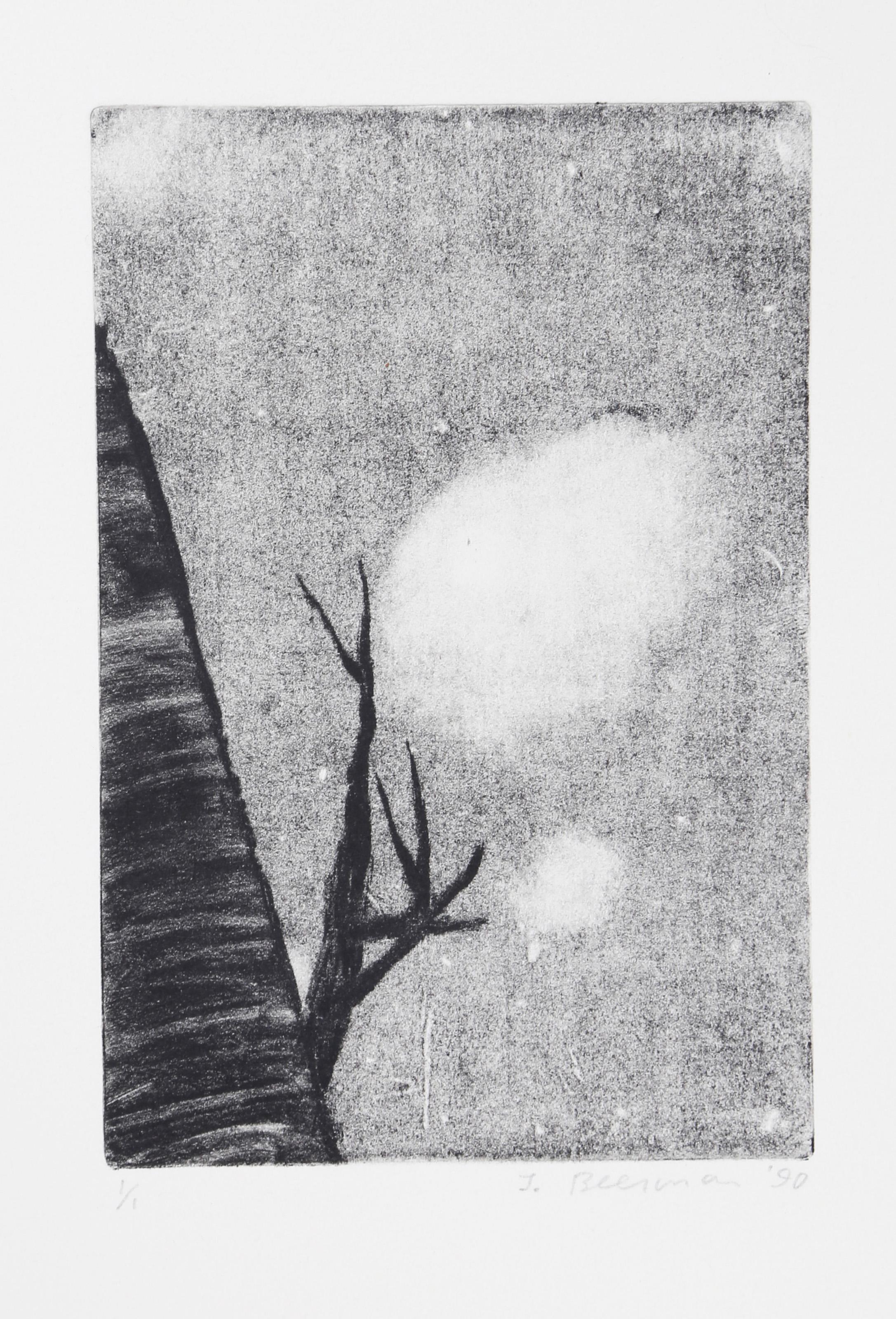 Branches and Sky, Impressionist Monotype by John Beerman