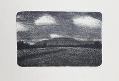 Field Before the Mountain, Impressionist Monotype by John Beerman