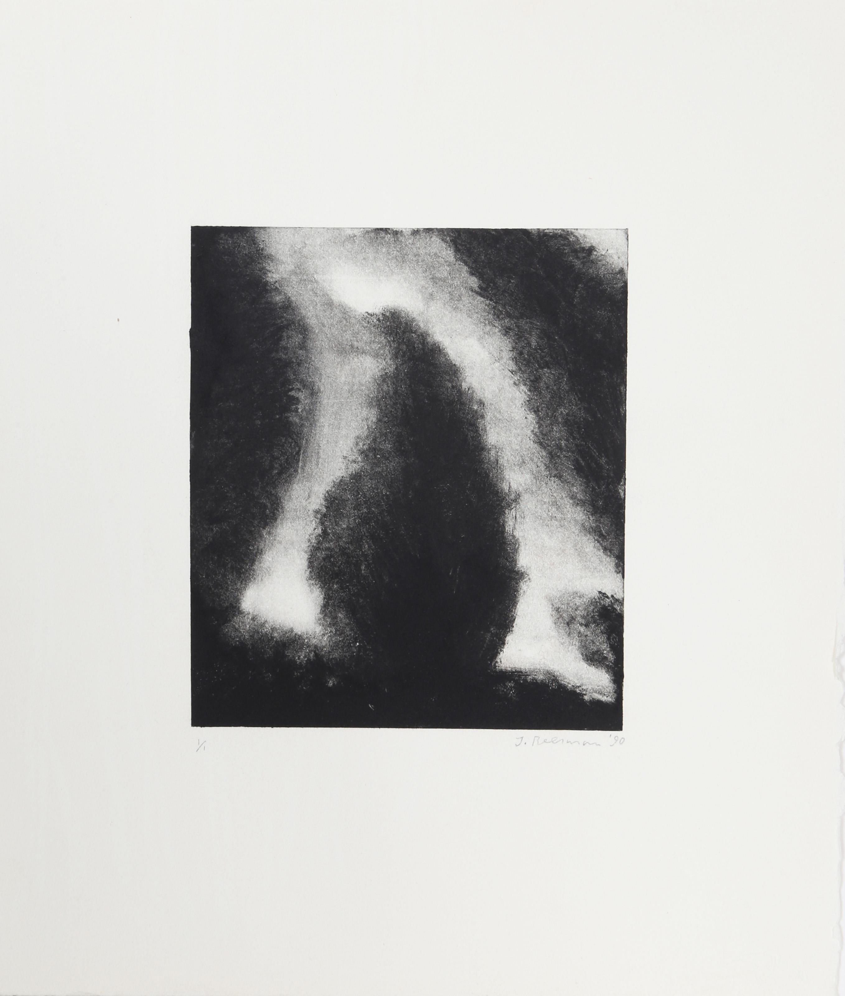 In the Wind, Impressionist Monotype by John Beerman