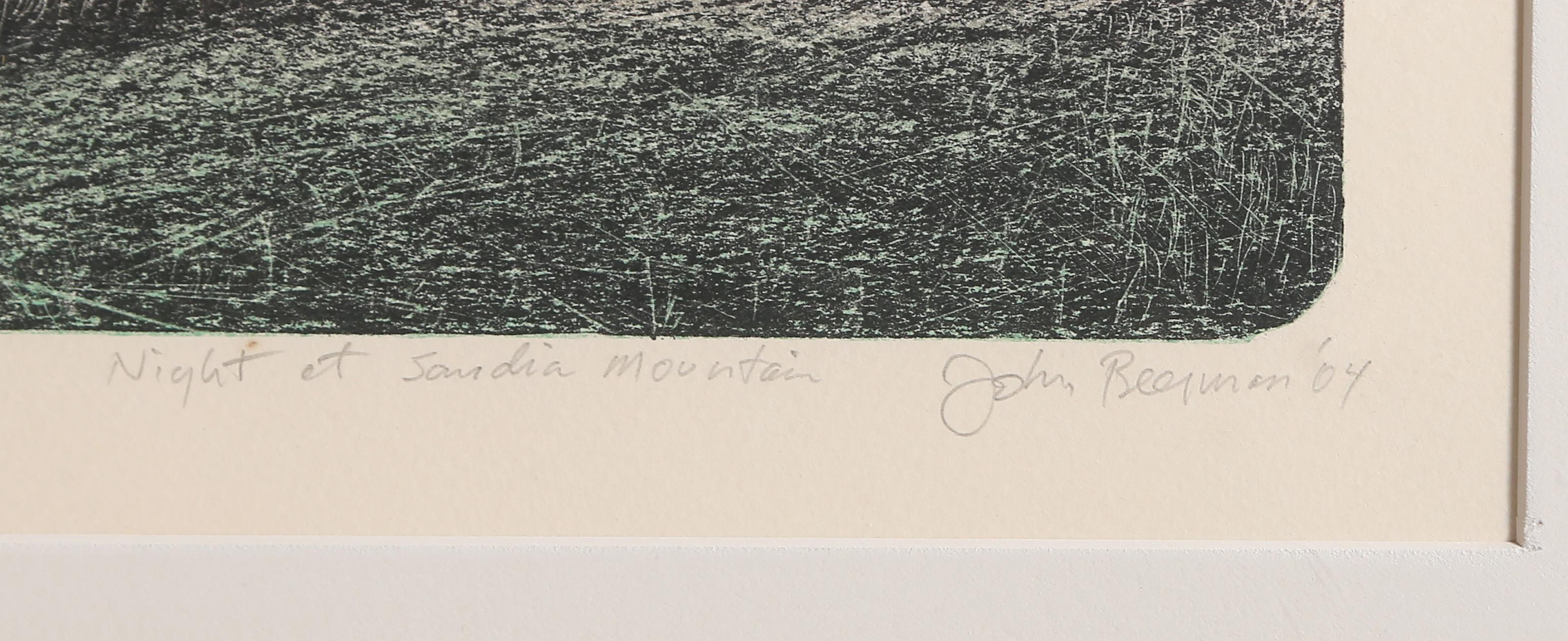 Night at Sandia Mountain, Modern Lithograph by John Beerman For Sale 1