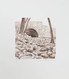 Stone Tunnel, Impressionist Monotype by John Beerman