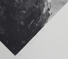 Pointe d'un arbre, monotype impressionniste de John Beerman