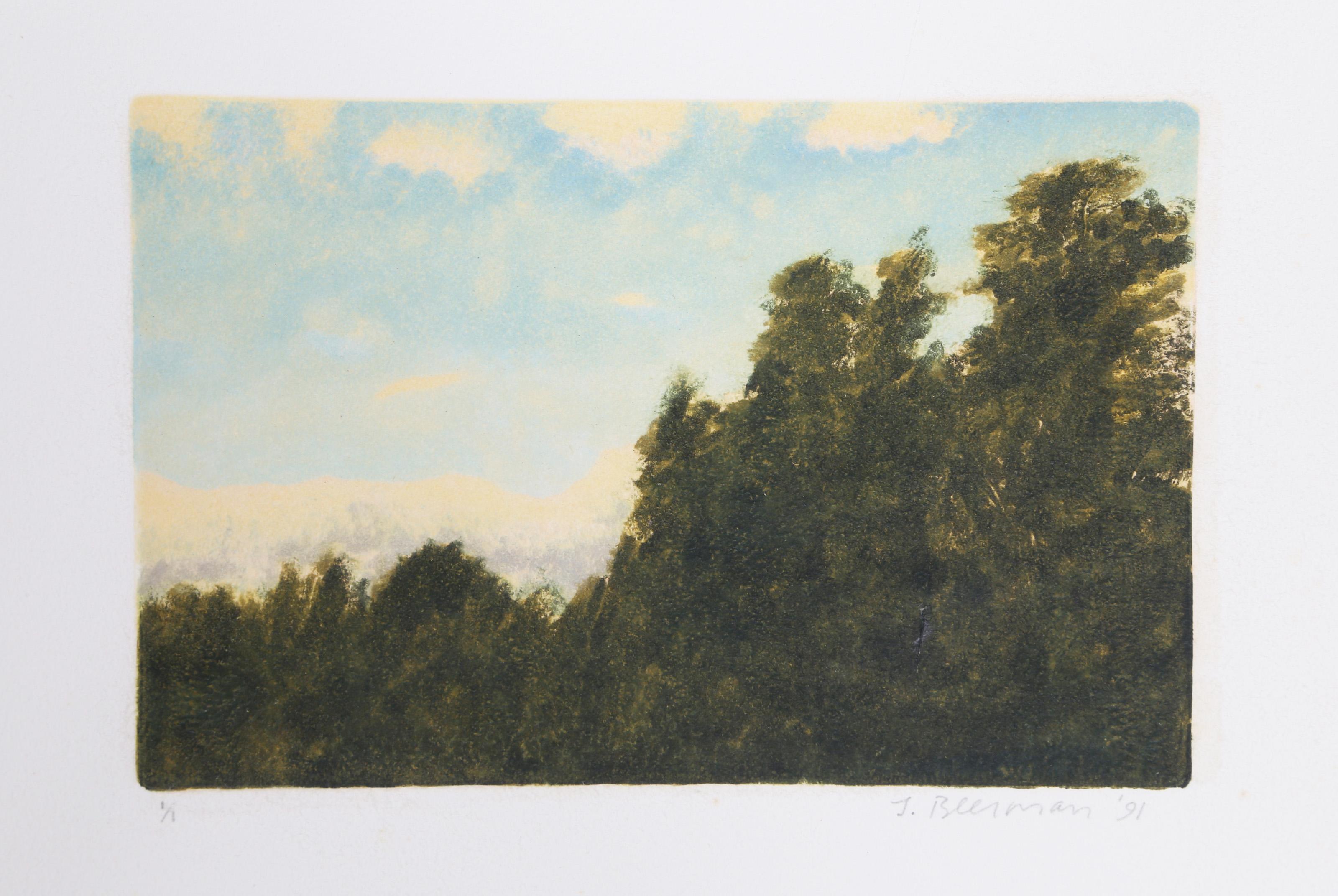 Tree Canopies, Impressionist Monotype by John Beerman