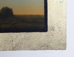 Two Bushes at Twilight, Impressionist Aquatint Etching by John Beerman