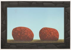 Two Rocks, Impressionist Etching Monotint by John Beerman