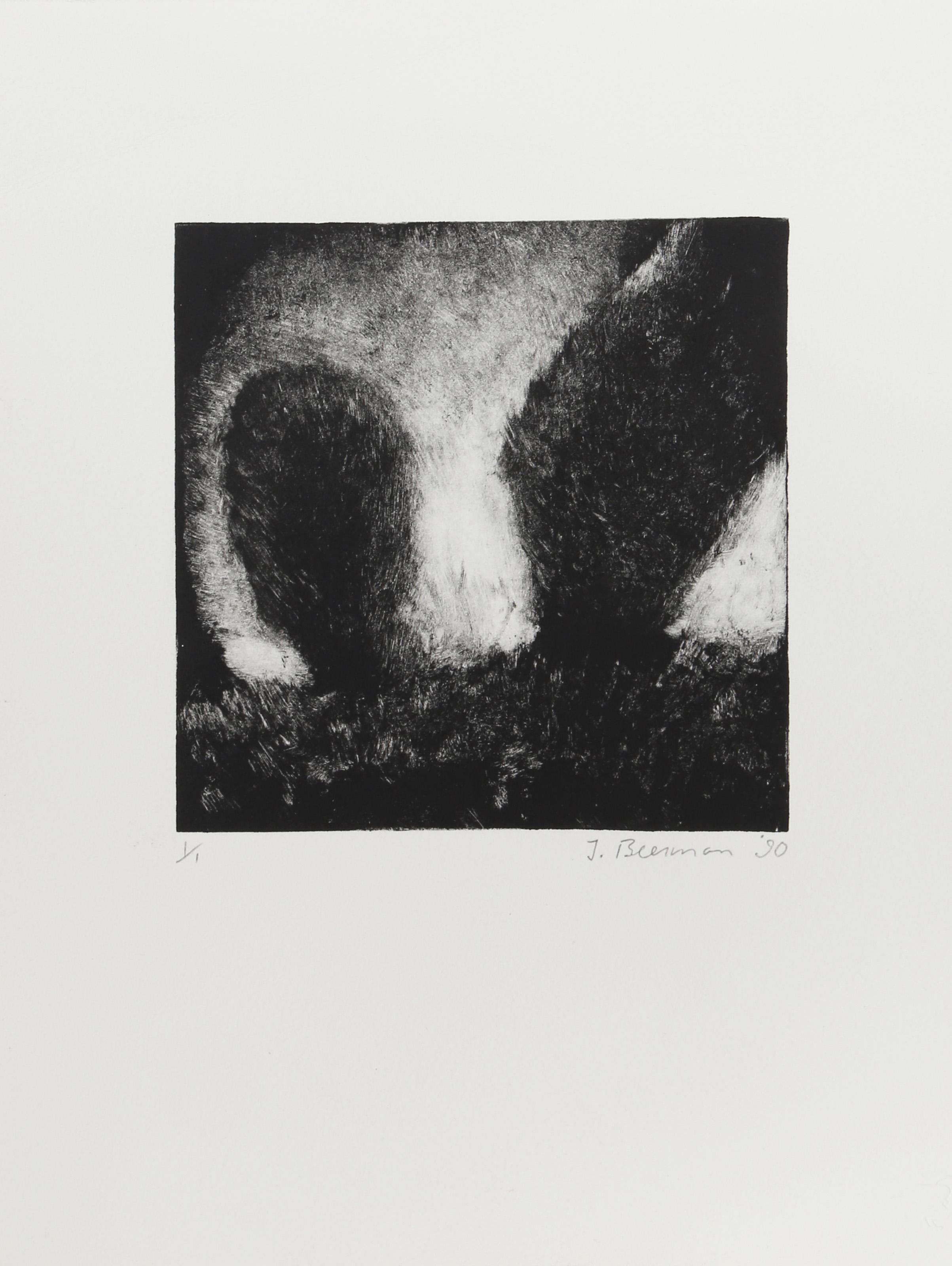 Two Trees, Impressionist Monotype by John Beerman